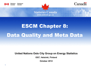 ESCM Chapter 8: Data Quality and Meta Data OG7, Helsinki, Finland