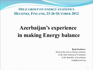 Azerbaijan’s experience in making Energy balance O H