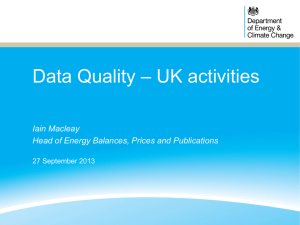– UK activities Data Quality Iain Macleay