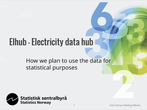 Elhub - Electricity data hub statistical purposes Oslo Group meeting Mexico
