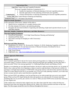 Fruit and Vegetable Production Competencies #1-3: Instructional Plan Instructor: