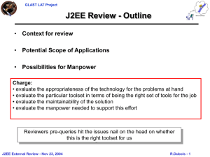 J2EE Review - Outline Context for review Potential Scope of Applications