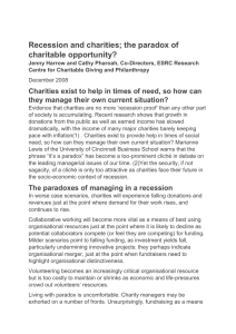 Recession and charities; the paradox of charitable opportunity?