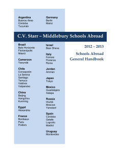 C.V. Starr – Middlebury Schools Abroad 2012 – 2013 Schools Abroad General Handbook
