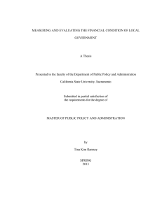 MEASURING AND EVALUATING THE FINANCIAL CONDITION OF LOCAL GOVERNMENT  A Thesis