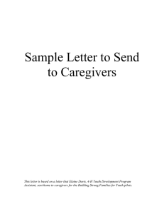 Sample Letter to Send to Caregivers