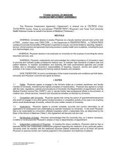 TTUHSC SCHOOL OF MEDICINE PHYSICIAN EMPLOYMENT AGREEMENT  City Name