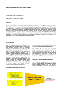 THE ATSC DATA BROADCASTING SPECIFICATION ABSTRACT Donald Newell  Intel Architecture Labs