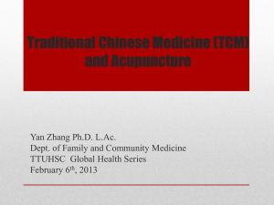 Traditional Chinese Medicine (TCM) and Acupuncture