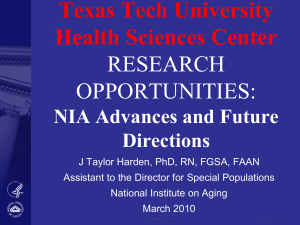 Texas Tech University Health Sciences Center RESEARCH OPPORTUNITIES: