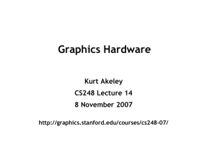 Graphics Hardware Kurt Akeley CS248 Lecture 14 8 November 2007