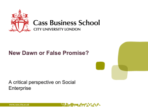 New Dawn or False Promise? A critical perspective on Social Enterprise
