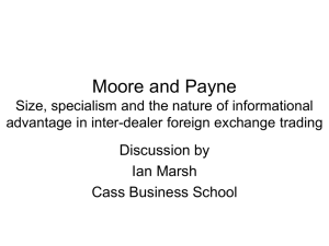 Moore and Payne Discussion by Ian Marsh Cass Business School