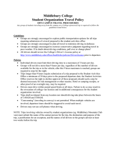 Middlebury College Student Organization Travel Policy  OFF-CAMPUS TRAVEL PROCEDURES