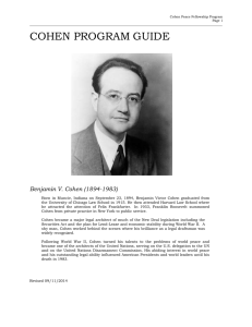 COHEN PROGRAM GUIDE  Benjamin V. Cohen (1894-1983)