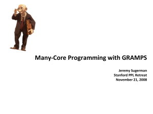 Many-Core Programming with GRAMPS Jeremy Sugerman Stanford PPL Retreat November 21, 2008