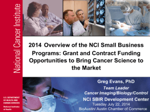 2014 Overview of the NCI Small Business