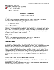 Office of Curriculum  International Health Elective MIDS 6014 and MIDS 806G