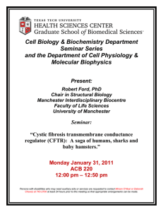 Cell Biology &amp; Biochemistry Department Seminar Series Molecular Biophysics
