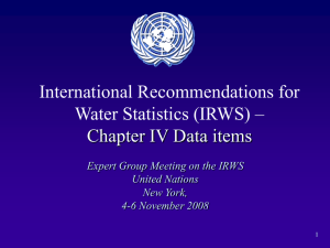 International Recommendations for Water Statistics (IRWS) – Chapter IV Data items