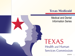 Texas Medicaid Medical and Dental Information Series 1