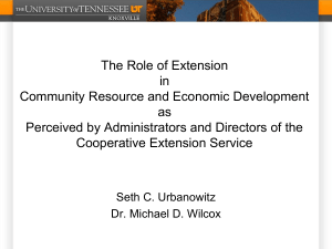 The Role of Extension in Community Resource and Economic Development as