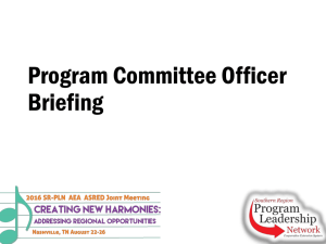 Program Committee Officer Briefing