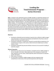 Leading the Total Extension Program – Series Overview