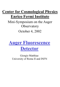 Auger Fluorescence Detector Center for Cosmological Physics Enrico Fermi Institute