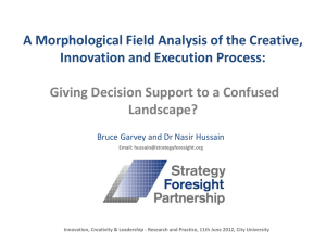 A Morphological Field Analysis of the Creative, Innovation and Execution Process: Landscape?