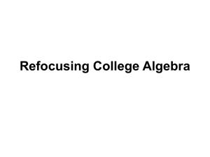 Refocusing College Algebra