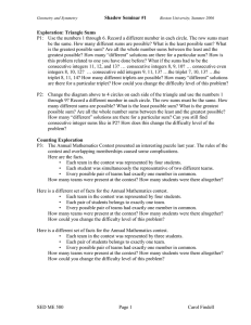 Shadow Seminar #1 Exploration: Triangle Sums