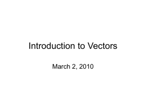 Introduction to Vectors March 2, 2010