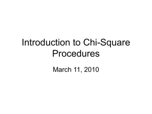 Introduction to Chi-Square Procedures March 11, 2010