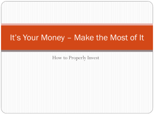 It’s Your Money – Make the Most of It