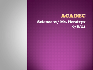 Science w/ Ms. Hendryx 9/8/11