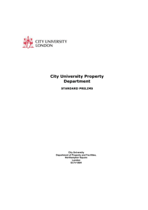 City University Property Department  STANDARD PRELIMS