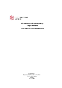 City University Property Department  Form of Tender/Quotation for Work