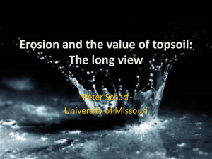 Erosion and the value of topsoil: The long view Peter Scharf
