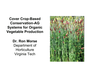 Cover Crop-Based Conservation-AG Systems for Organic Vegetable Production
