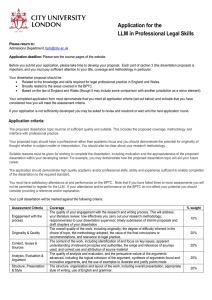 Application for the LLM in Professional Legal Skills