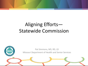 Aligning Efforts— Statewide Commission Pat Simmons, MS, RD, LD