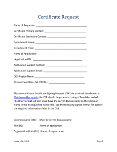 Certificate Request