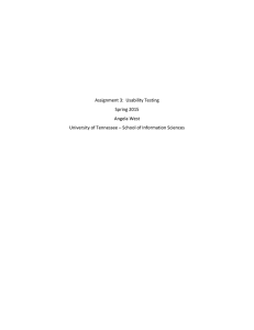 Assignment 3:  Usability Testing Spring 2015 Angela West