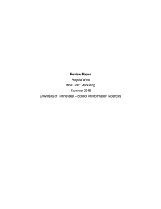 Review Paper Angela West INSC 590: Marketing