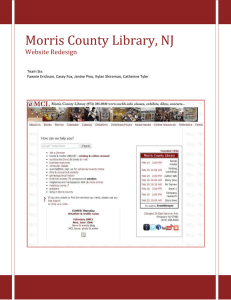 Morris County Library, NJ  Website Redesign Team Six: