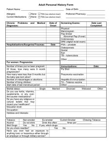 Adult Personal History Form