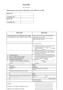 Form 503  Counter foil order for the Refund of tax under