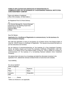 FORM OF APPLICATION FOR CERTIFICATE OF REGISTRATION TO