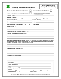 Leadership Award Nomination Form